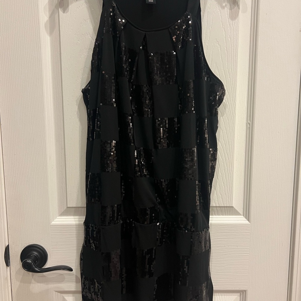 White House Black Market Black Sequin Mini Dress